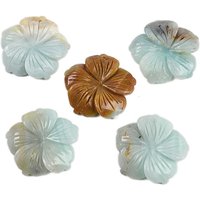 Pendants Sculptés en Amazonite Fleur Naturelle, Charms Fleur — Breloques et pendentifs