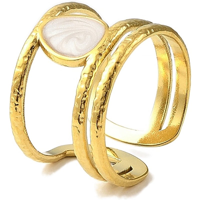 Bague ouverte ajustable en acier inoxydable 304 pour femmes — Bijoux fantaisie