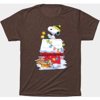 T-shirt Snoopy Lighting Day Noël pour hommes — T-shirts pour hommes