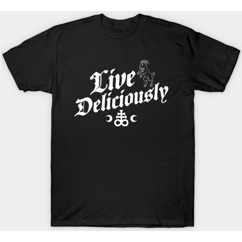 T-shirt pour hommes Live Deliciously Occult Witch Black Phillip — T-shirts pour hommes