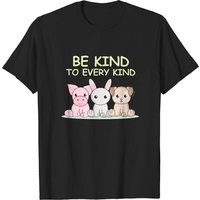 T-shirt Be Kind To Every Kind Animaux pour Hommes - Noir
