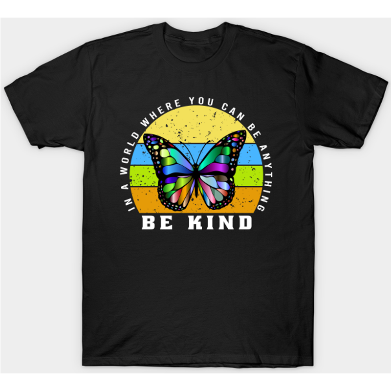 T-shirt avec citation "Be Kind" pour hommes en noir — T-shirts pour hommes