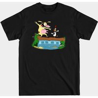 Cow And Chicken Men's T-Shirt in Black