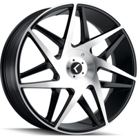 Roues Kraze KR192 Phase Noir Brillant Usiné - 22x9.5 - 6x135