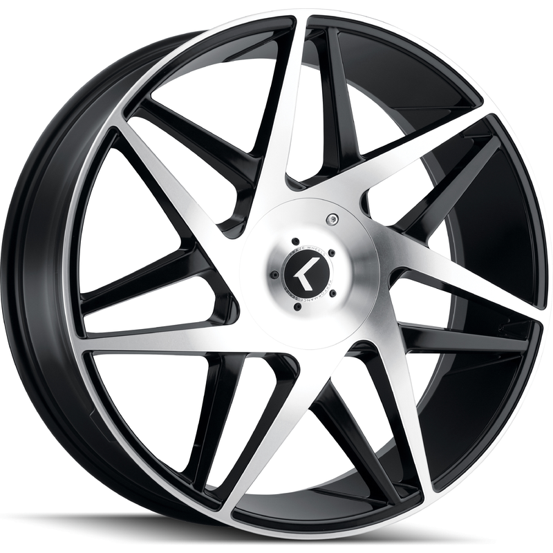 Kraze KR192 Phase Gloss Black Machined Wheels - 22x9.5 - 6x135 — Wheels & Rims
