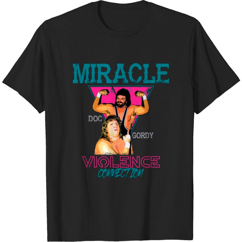 T-Shirt de Lutte Miracle Violence Connection - Dr. Death & Bam Bam — T-shirts pour hommes