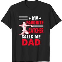T-shirt Distressed Dad Catcher Baseball Softball Papi