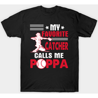 T-shirt Distressed Poppa Catcher Baseball Softball Papi