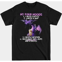 T-shirt Dragon My Four Moods I Need Coffee pour hommes