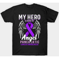 My Hero Is Now My Angel Pancreatic Cancer Awareness T-Shirt for Men