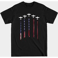 P-40 Warhawk WW2 Fighter Plane US Flag T-Shirt for Men