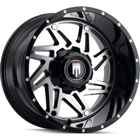 American Truxx AT165 Warrior Gloss Black Machined 20x10 Rims — Wheels & Rims