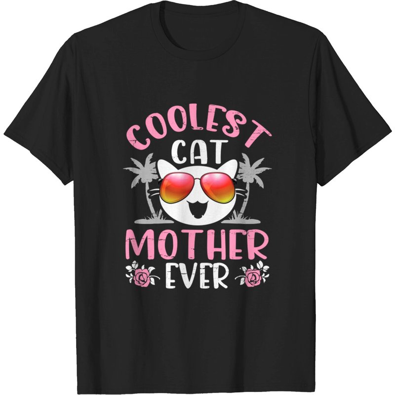 T-shirt Coolest Cat Mother Ever pour la Fête des Mères