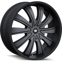Roues Mazzi 374 Rolla Noir Mat avec Face Usinée 22x9.5 5x115 — Roues et jantes