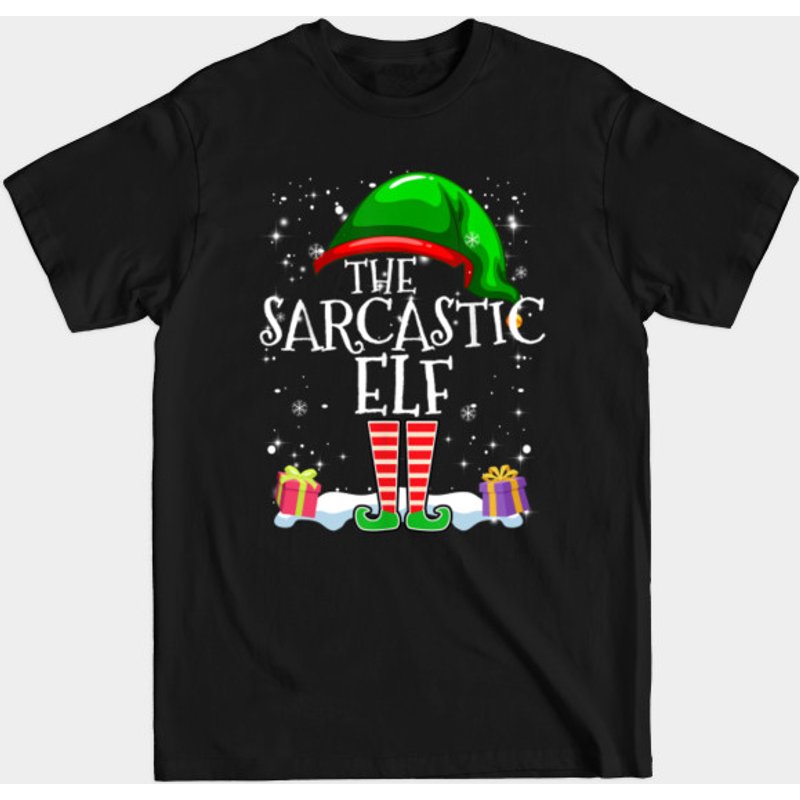 T-shirt pour hommes The Sarcastic Elf en noir — T-shirts pour hommes