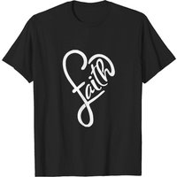 T-shirt Noir pour Hommes Faith Heart Christian Design — T-shirts pour hommes