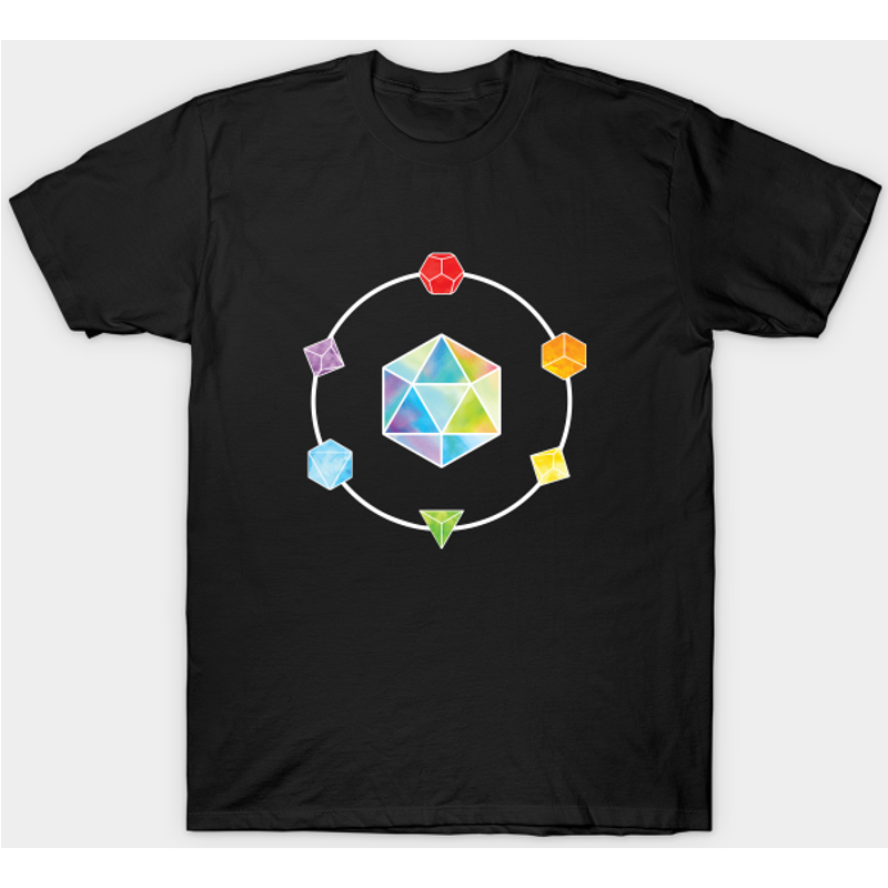 Dnd Dice Circle Men's T-Shirt in Black