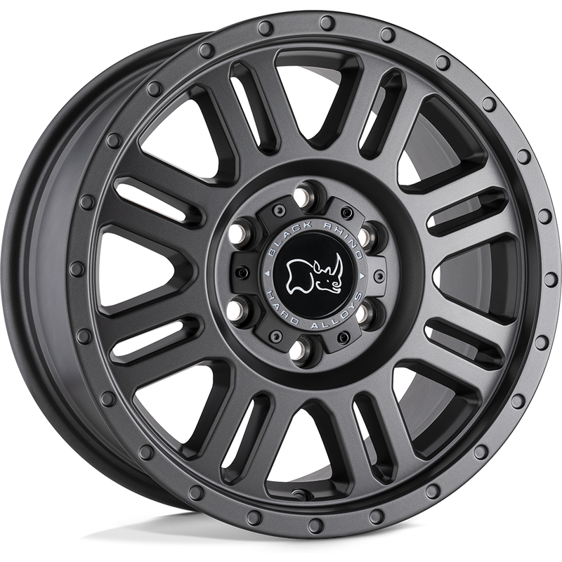Black Rhino Yellowstone Matte Gunmetal 17x8 Wheels 6x130 Bolt Pattern — Wheels & Rims