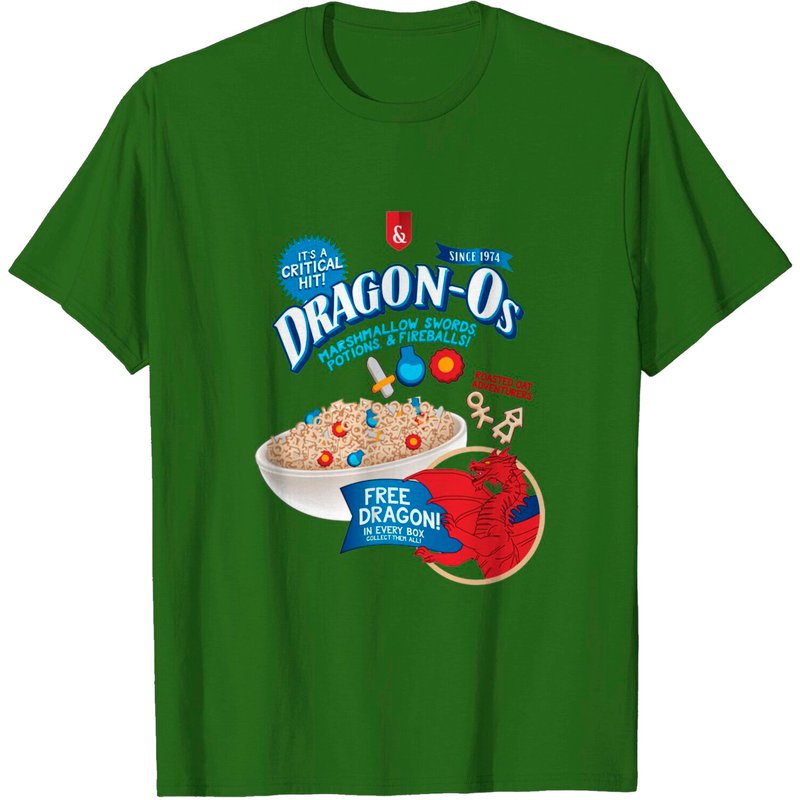 T-shirt pour hommes Dragon-os Cereal Dungeons And Dragons — T-shirts pour hommes