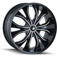 Roues Mazzi 342 Hustler Noir Brillant Usiné - 24x9.5 - 5x115
