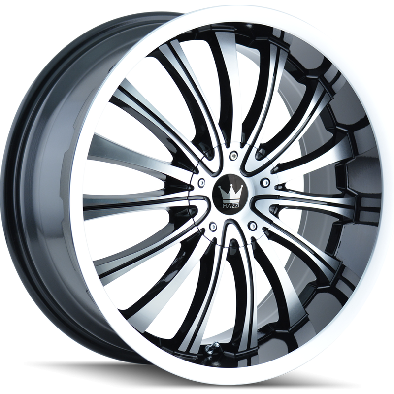 Mazzi 351 Hype Gloss Black Machined Wheels - 22x8.5 - 5x110 — Wheels & Rims