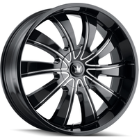 Roues Mazzi 374 Rolla Milled Noir Brillant - 22x9.5 - 6x135