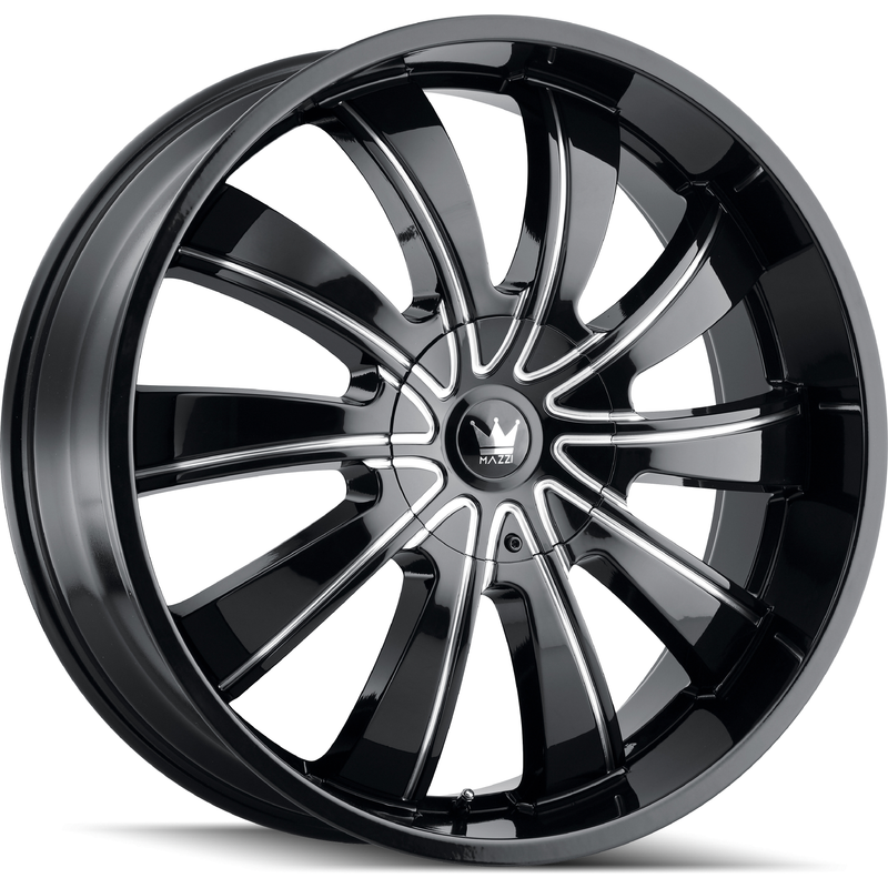 Mazzi 374 Rolla Gloss Black Milled Wheels - 22x9.5 - 6x135 — Wheels & Rims