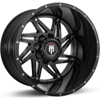 Roues American Truxx AT165 Warrior Gloss Black Milled 20x10 -24 Offset — Roues et jantes