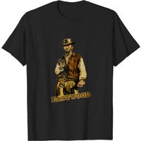 T-shirt noir pour hommes Clint Eastwood — T-shirts pour hommes