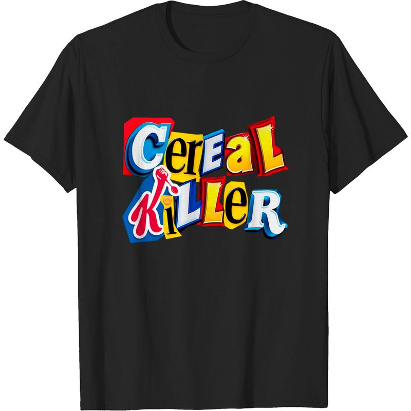 Cereal Killer Graphic Tee for Men - Black T-Shirt — Mens T Shirts