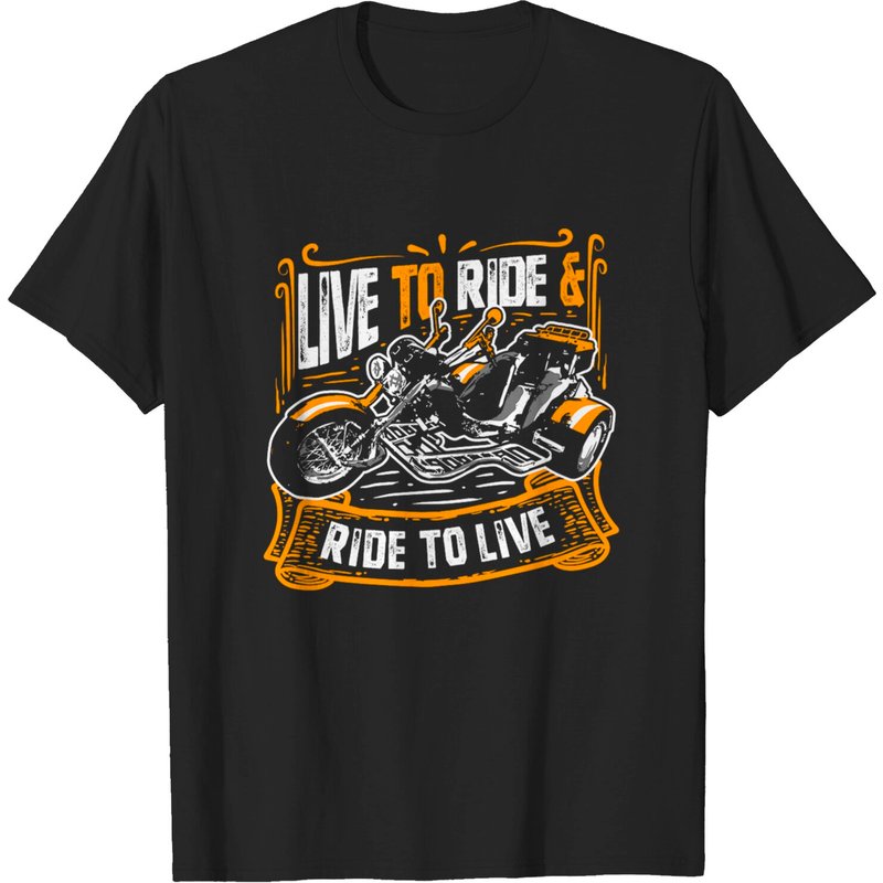 T-Shirt Live To Ride Trike Bike pour Hommes - Noir — T-shirts pour hommes