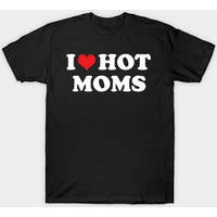 T-shirt I Love Hot Moms pour hommes en noir — T-shirts pour hommes