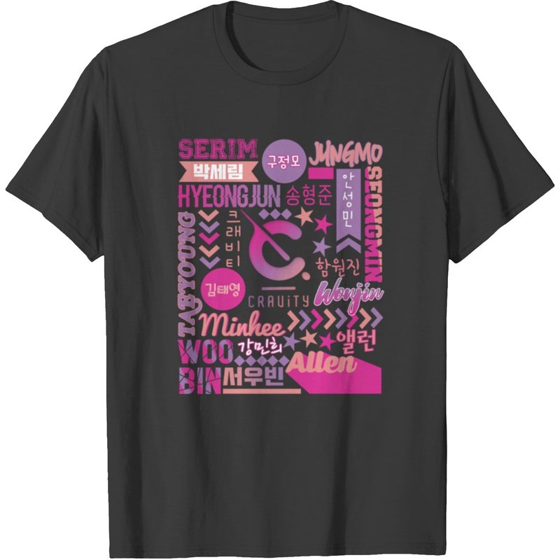 T-shirt pour hommes Cravity Collage en noir — T-shirts pour hommes