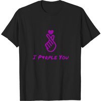 T-shirt I Purple You Finger Heart BTS Design de Saint-Valentin pour hommes