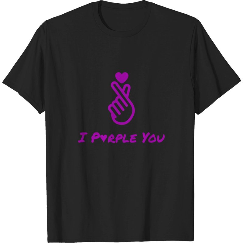 I Purple You Finger Heart BTS Valentines Design T-Shirt for Men — Mens T Shirts
