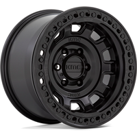 KMC KM236 Tank Beadlock Noir Satiné 17x9 Jantes - 5x127