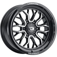 Vision Off Road 402 Riot Gloss Black Machined Face Wheels - 20x10 — Wheels & Rims
