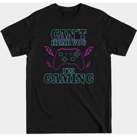 T-shirt avec citation humoristique de jeu : Je n'entends pas, je joue — T-shirts pour hommes