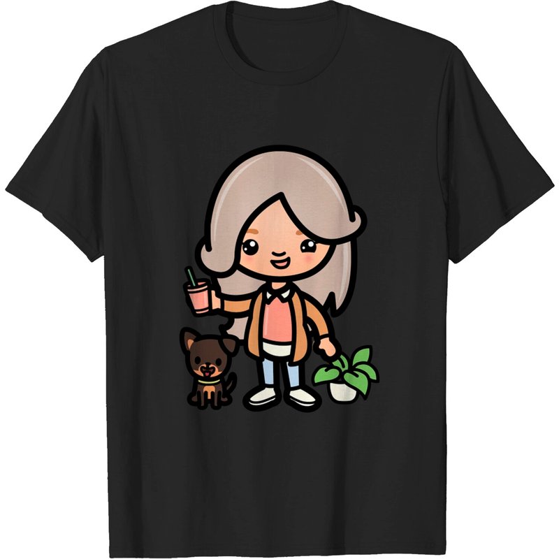 T-shirt pour hommes Cute Toca Girl avec personnage de jeu esthétique — T-shirts pour hommes