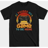 T-shirt pour hommes "J'ai mis mon jeu sur pause pour être ici — T-shirts pour hommes
