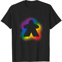 Meeple Spray Rainbow Board Game T-Shirt for Men — Mens T Shirts