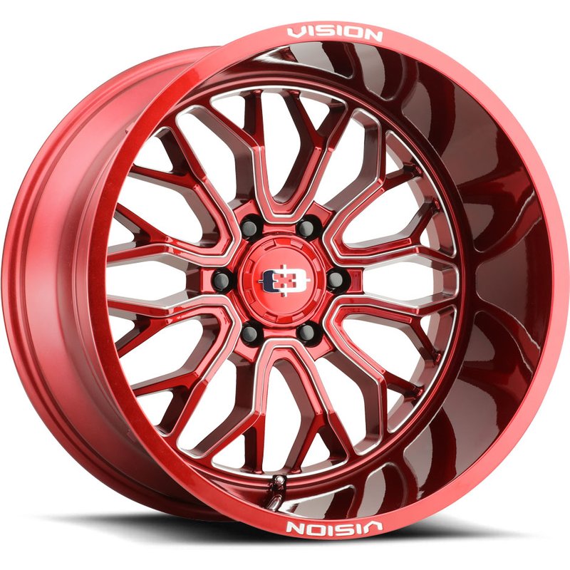 Roues Vision Off Road 402 Riot Red Milled - 20x9 - 6x139.7 — Roues et jantes