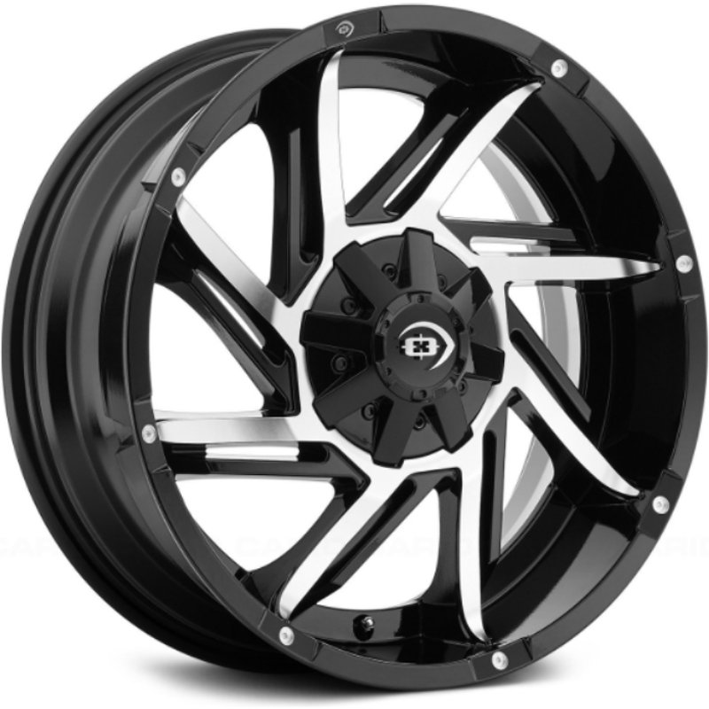 Vision Off Road 422 Prowler Gloss Black Machined Face Wheels 20x9 — Wheels & Rims
