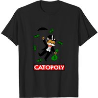 T-shirt Catpoly Monopoly pour hommes en noir — T-shirts pour hommes