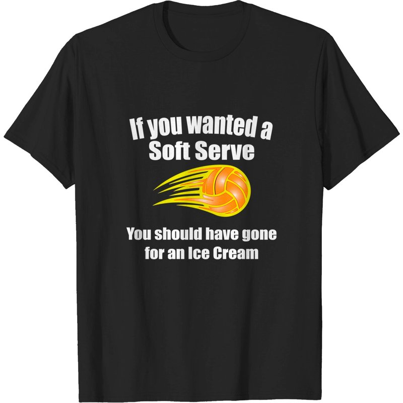 T-shirt Volleyball Soft Serve Crème Glacée pour Hommes - Noir — T-shirts pour hommes
