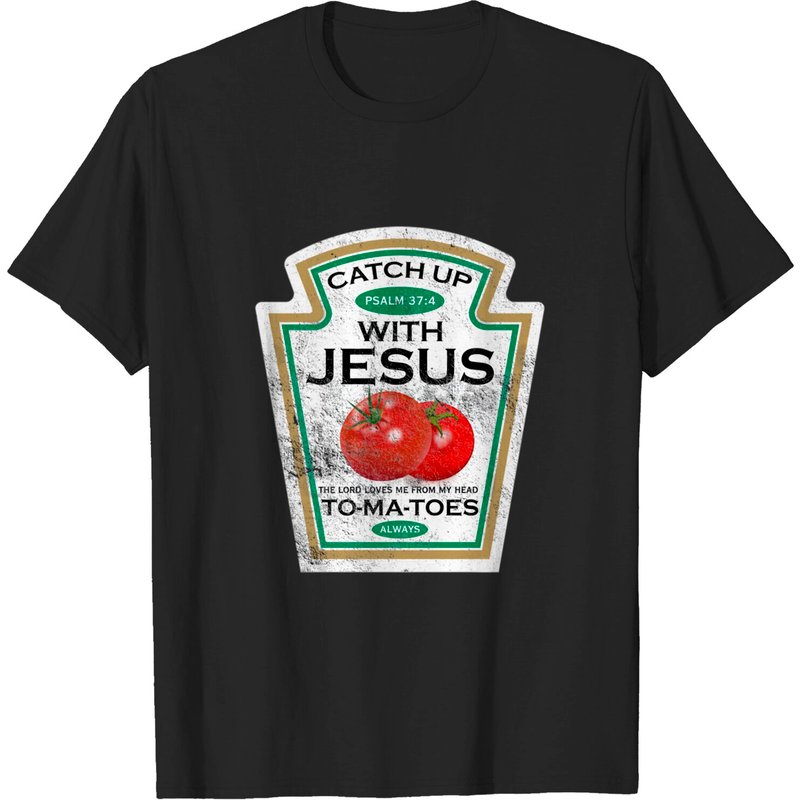 T-shirt Distressé Catch Up With Jesus pour Hommes — T-shirts pour hommes