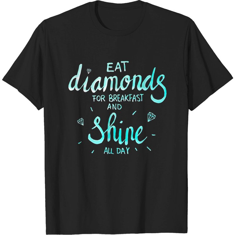 T-shirt pour hommes "Eat Diamonds For Breakfast" - Noir