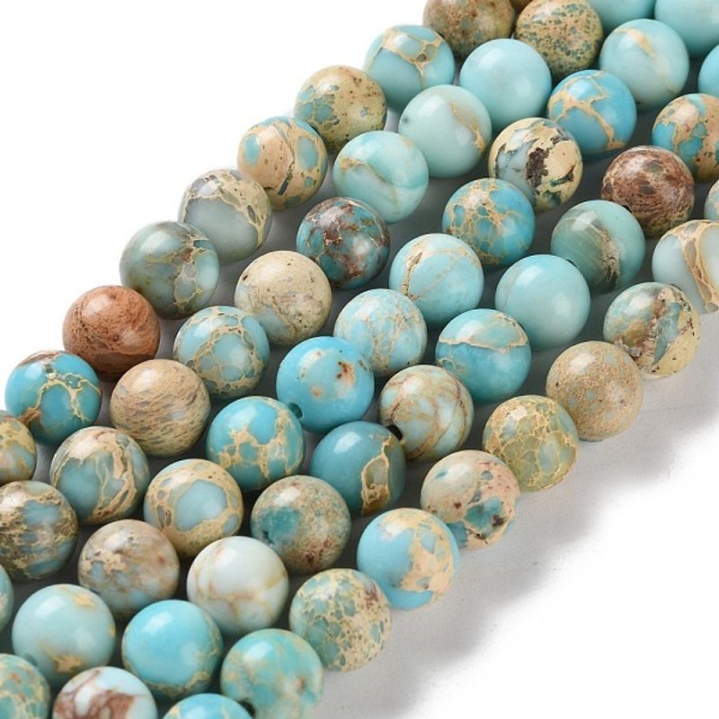 Dyed Natural Regalite Jasper Beads Strands, Round, Pale Turquoise — Jewelry Beads