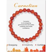 Bracelet élastique en agate naturelle, rond, 7,5 pouces — Bracelet Femme