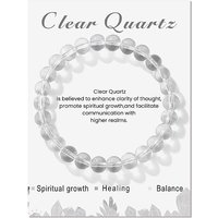 Natural Quartz Crystal Beaded Stretch Bracelet, Round 7-1/2 inch